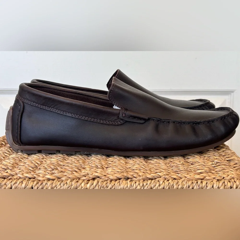 Enzo Tesoti‎ Men’s Leather Driving Loafers Brown Size 44